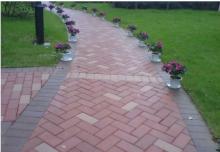 免烧砌块砖机五种时尚制品铺装实景